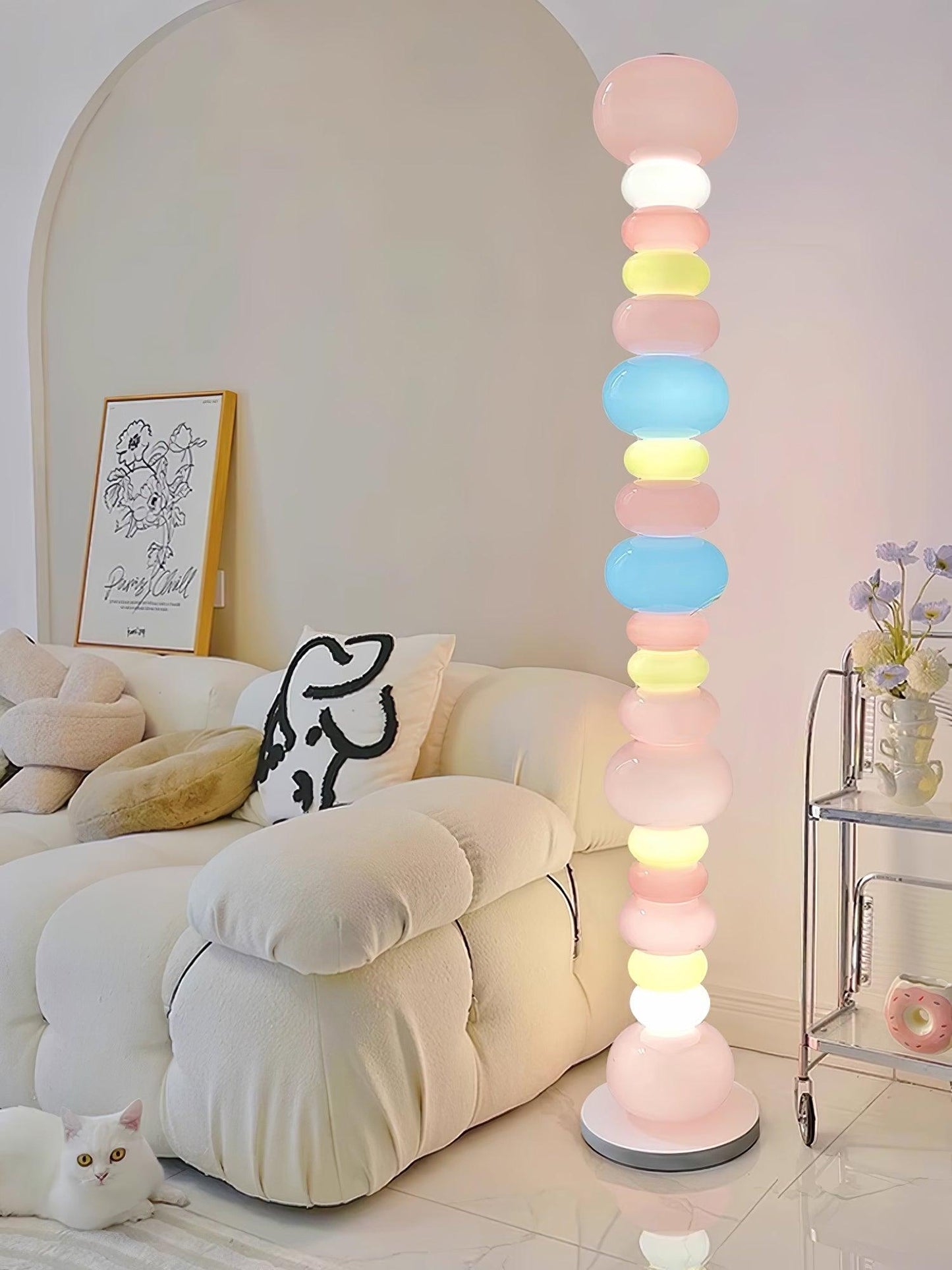 Candy Floor Lamp with Multicolor Glass and LED Light