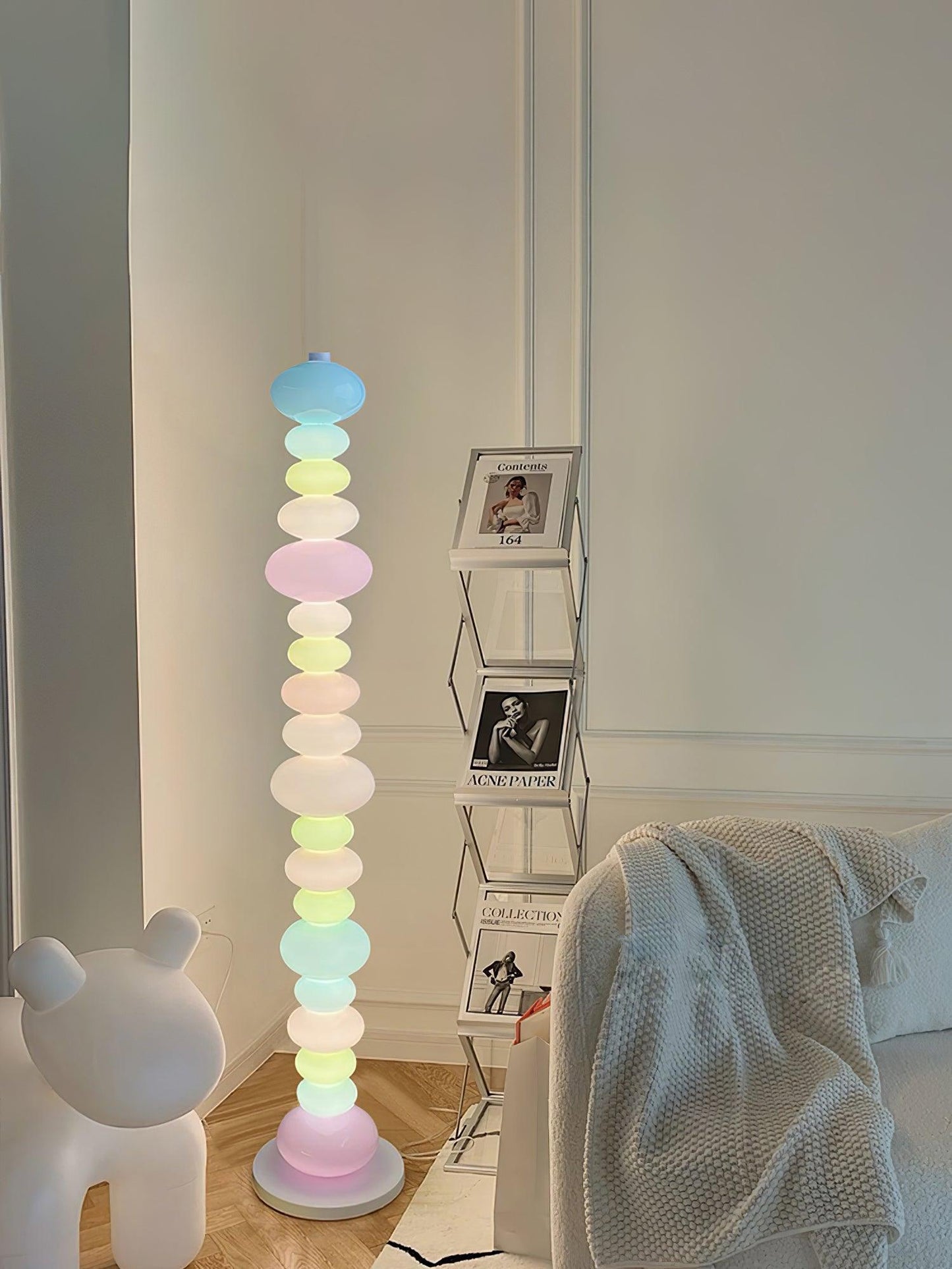 Candy Floor Lamp with Multicolor Glass and LED Light