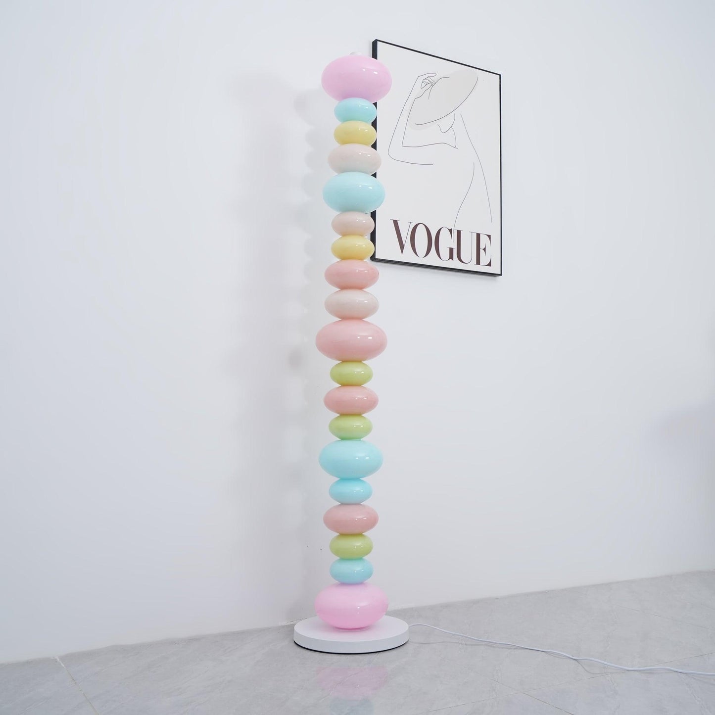 Candy Floor Lamp with Multicolor Glass and LED Light