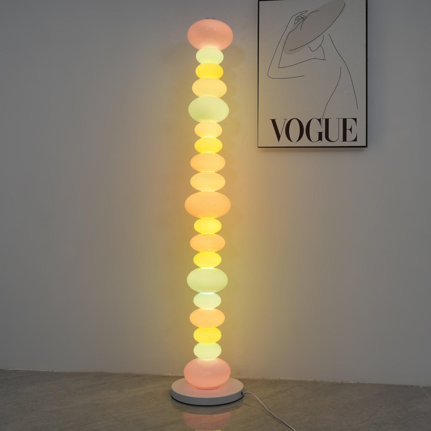 Candy Floor Lamp with Multicolor Glass and LED Light