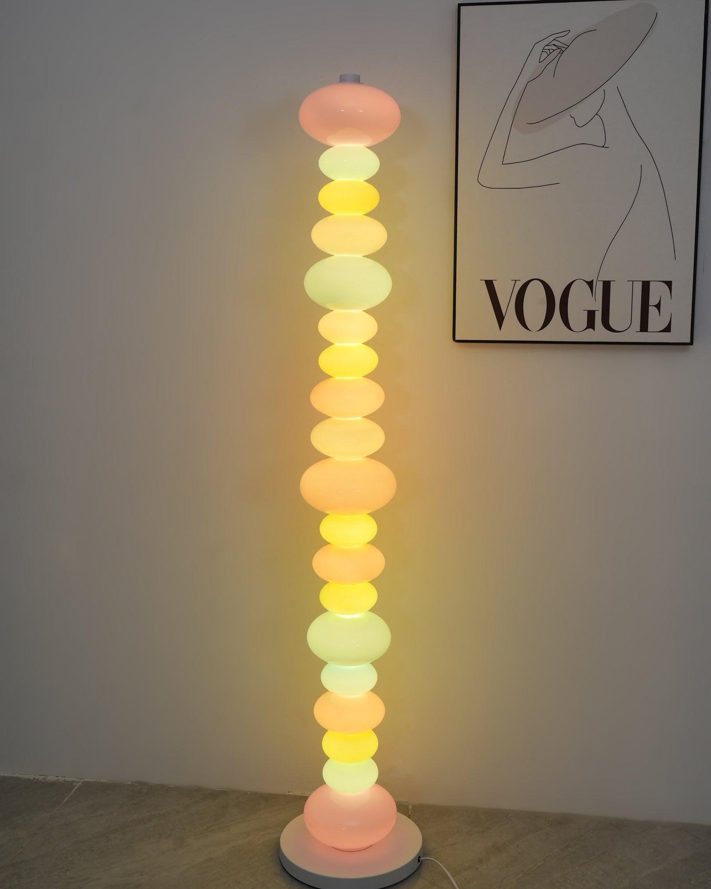 Candy Floor Lamp with Multicolor Glass and LED Light