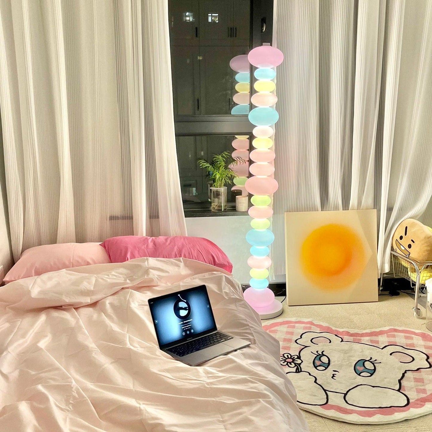 Candy Floor Lamp with Multicolor Glass and LED Light