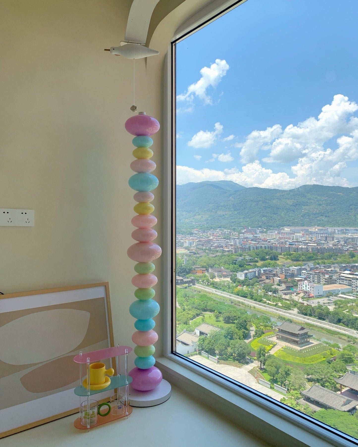 Candy Floor Lamp with Multicolor Glass and LED Light