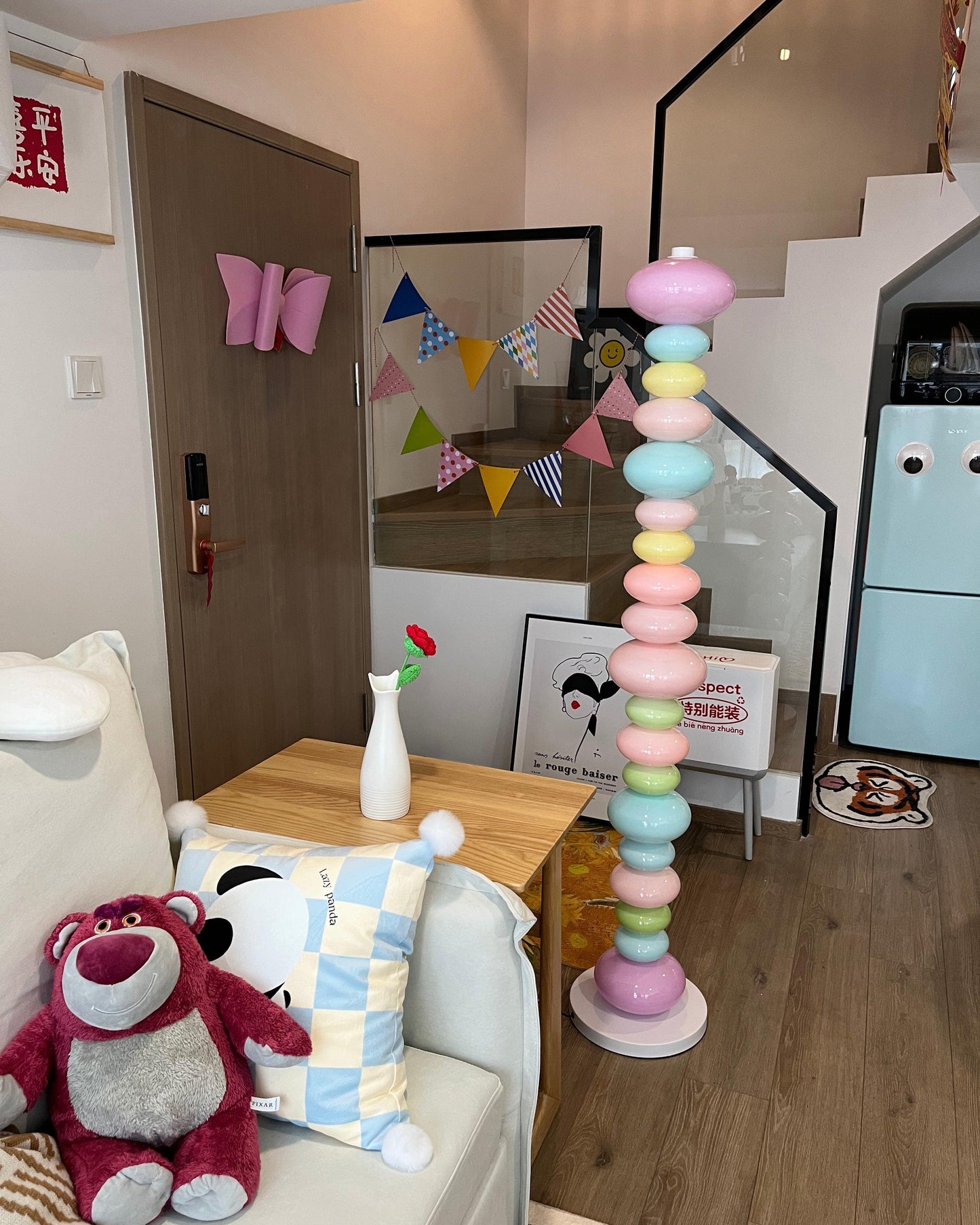 Candy Floor Lamp with Multicolor Glass and LED Light