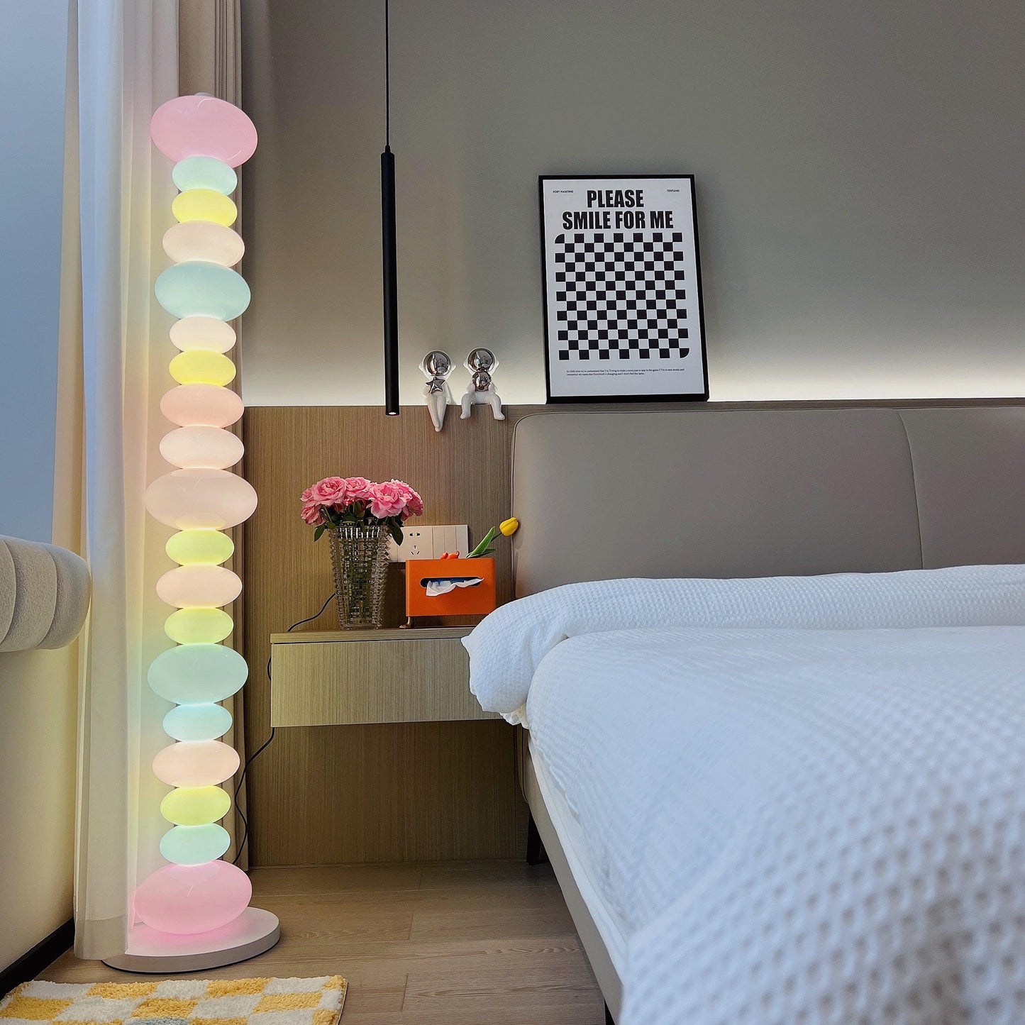 Candy Floor Lamp with Multicolor Glass and LED Light