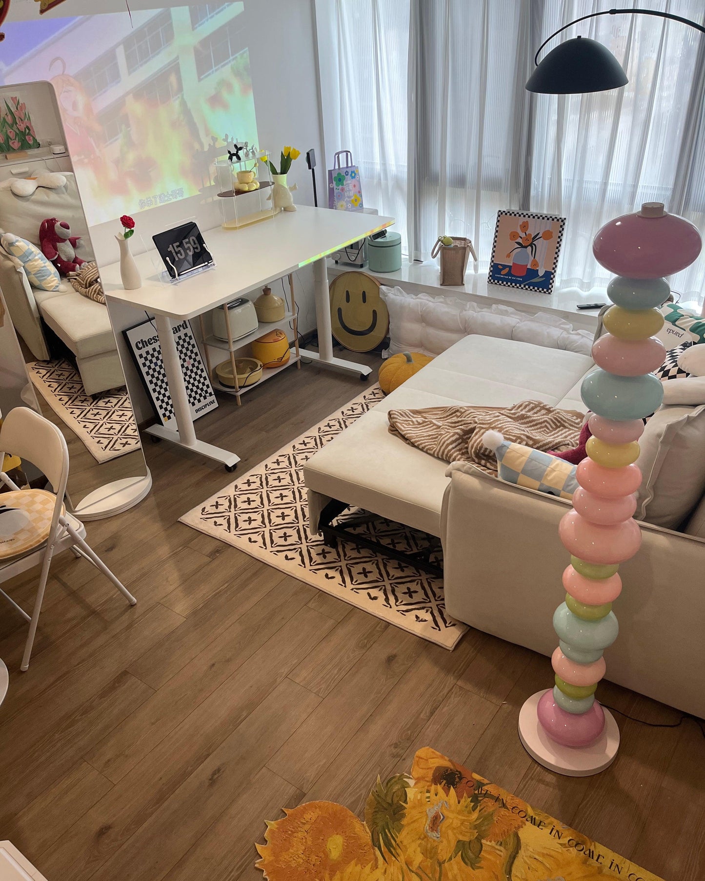 Candy Floor Lamp with Multicolor Glass and LED Light