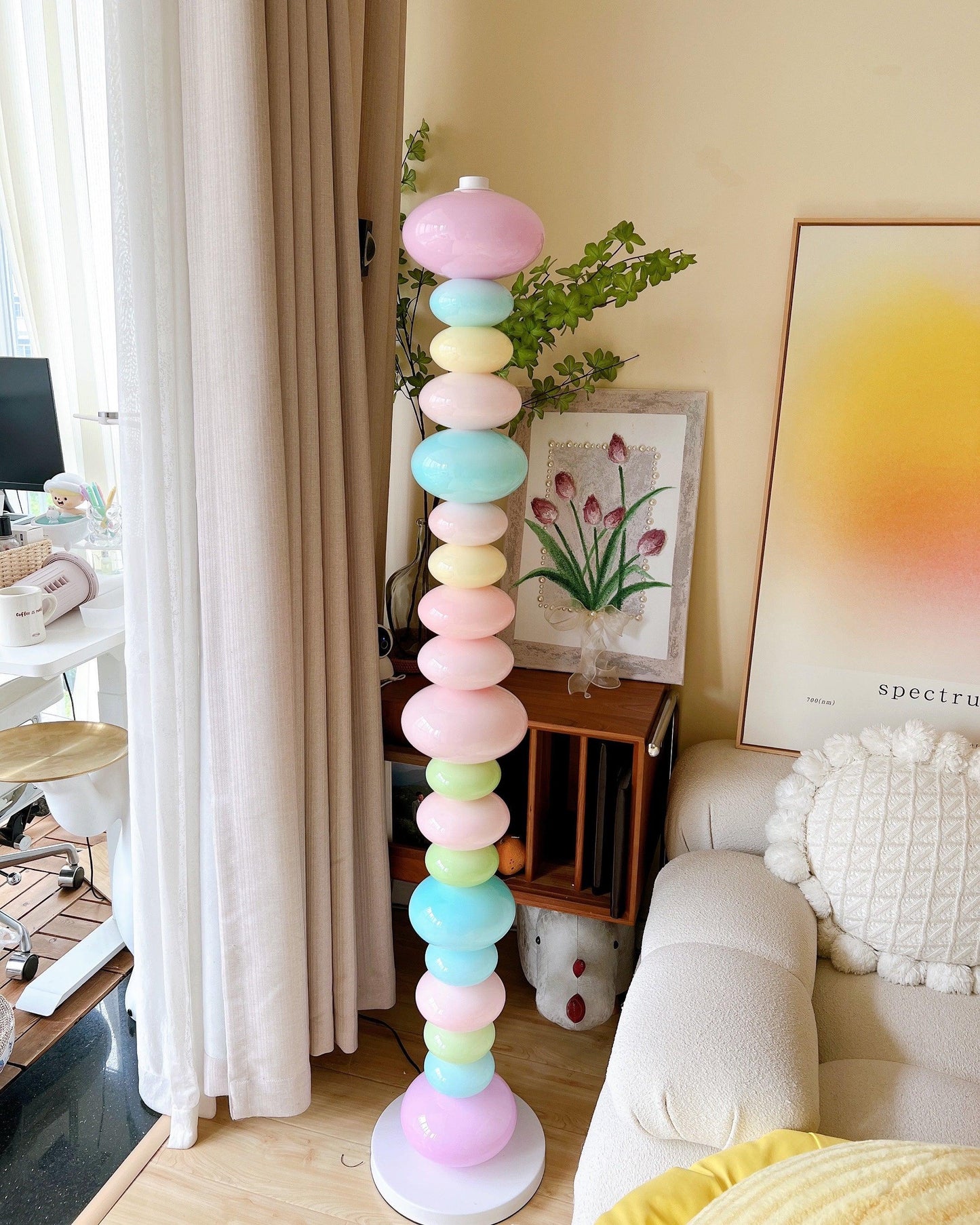 Candy Floor Lamp with Multicolor Glass and LED Light