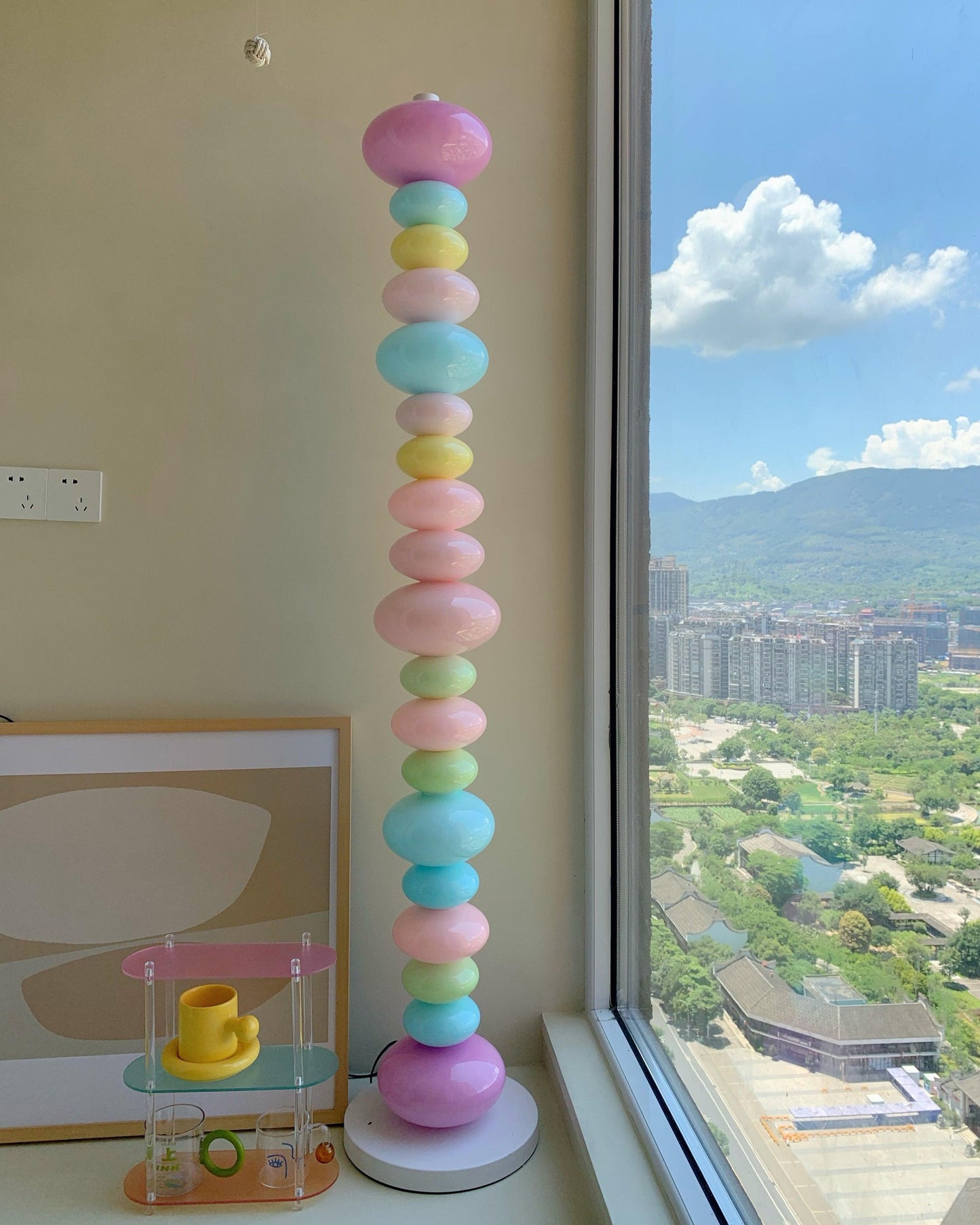 Candy Floor Lamp with Multicolor Glass and LED Light