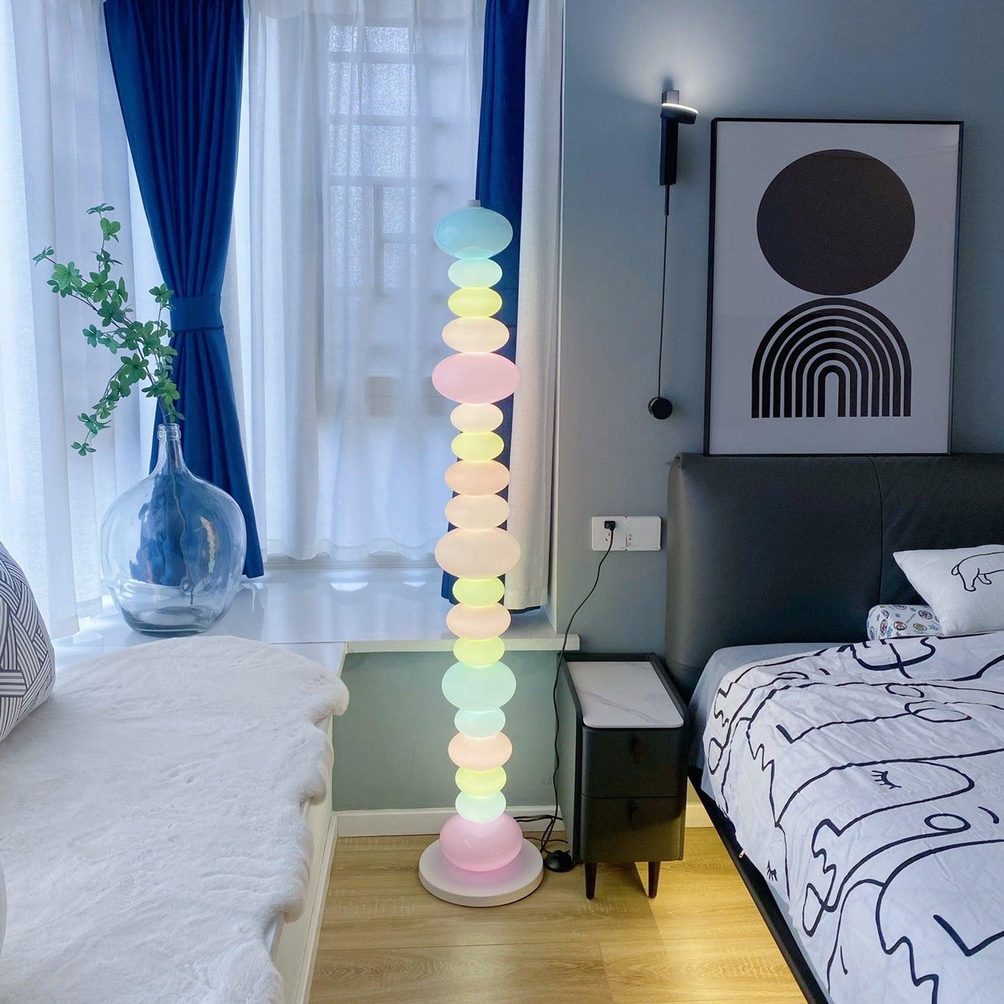 Candy Floor Lamp with Multicolor Glass and LED Light