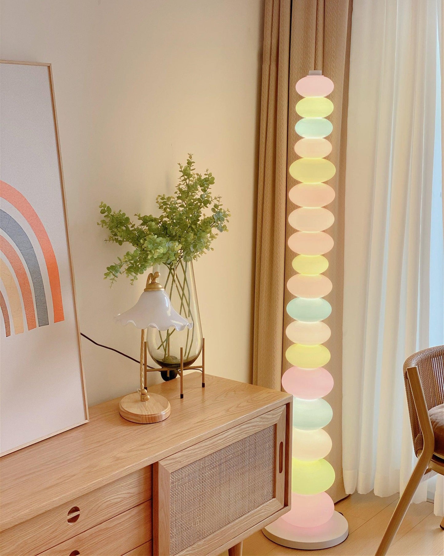 Candy Floor Lamp with Multicolor Glass and LED Light