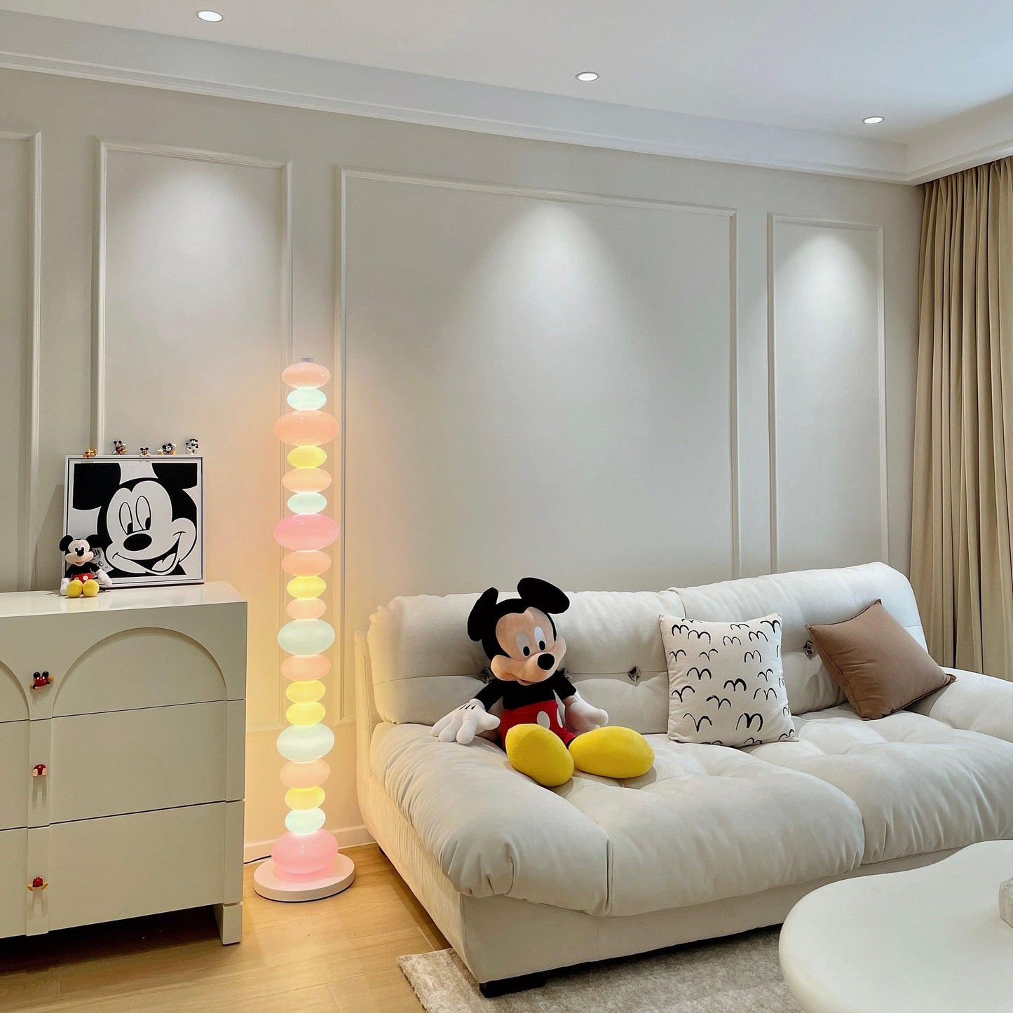 Candy Floor Lamp with Multicolor Glass and LED Light