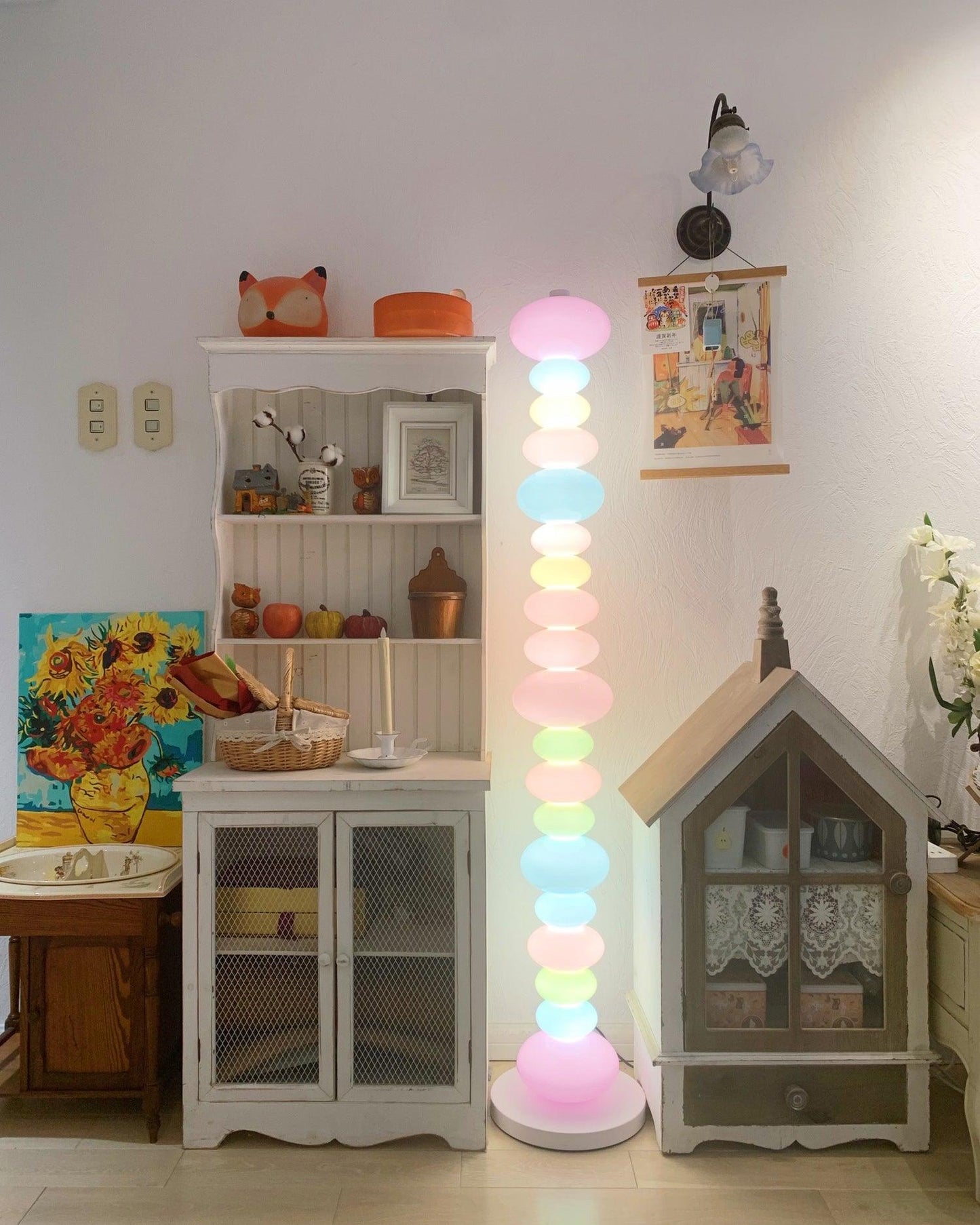 Candy Floor Lamp with Multicolor Glass and LED Light