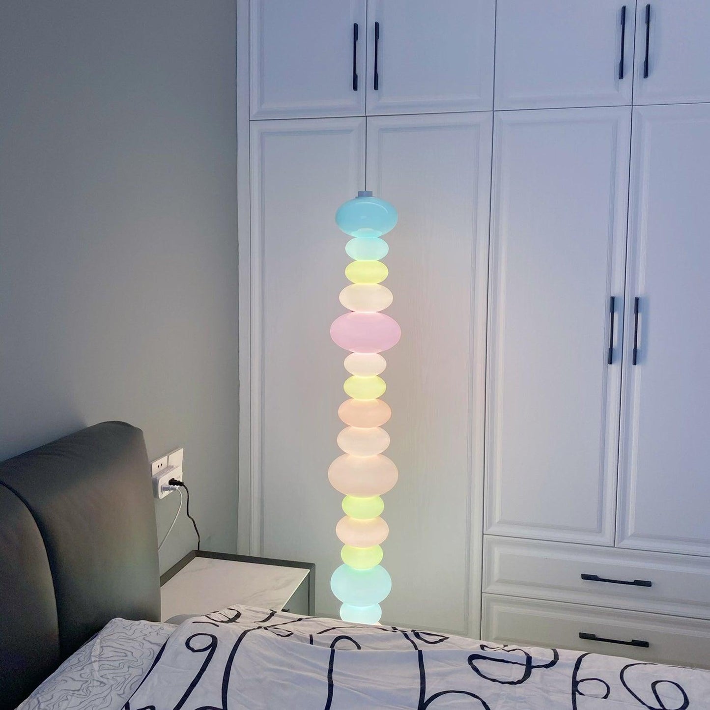 Candy Floor Lamp with Multicolor Glass and LED Light