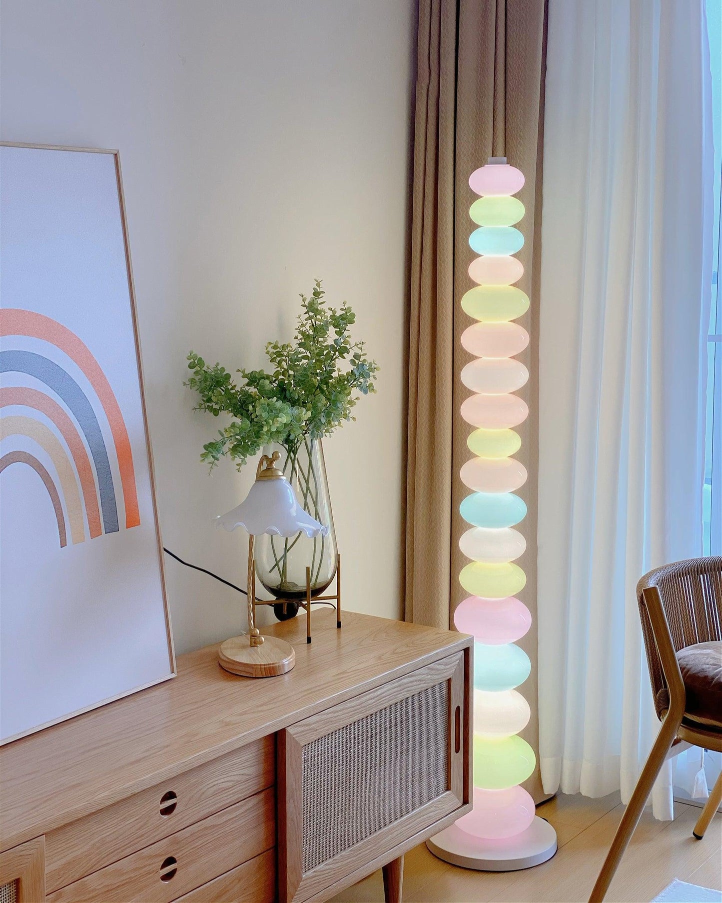 Candy Floor Lamp with Multicolor Glass and LED Light