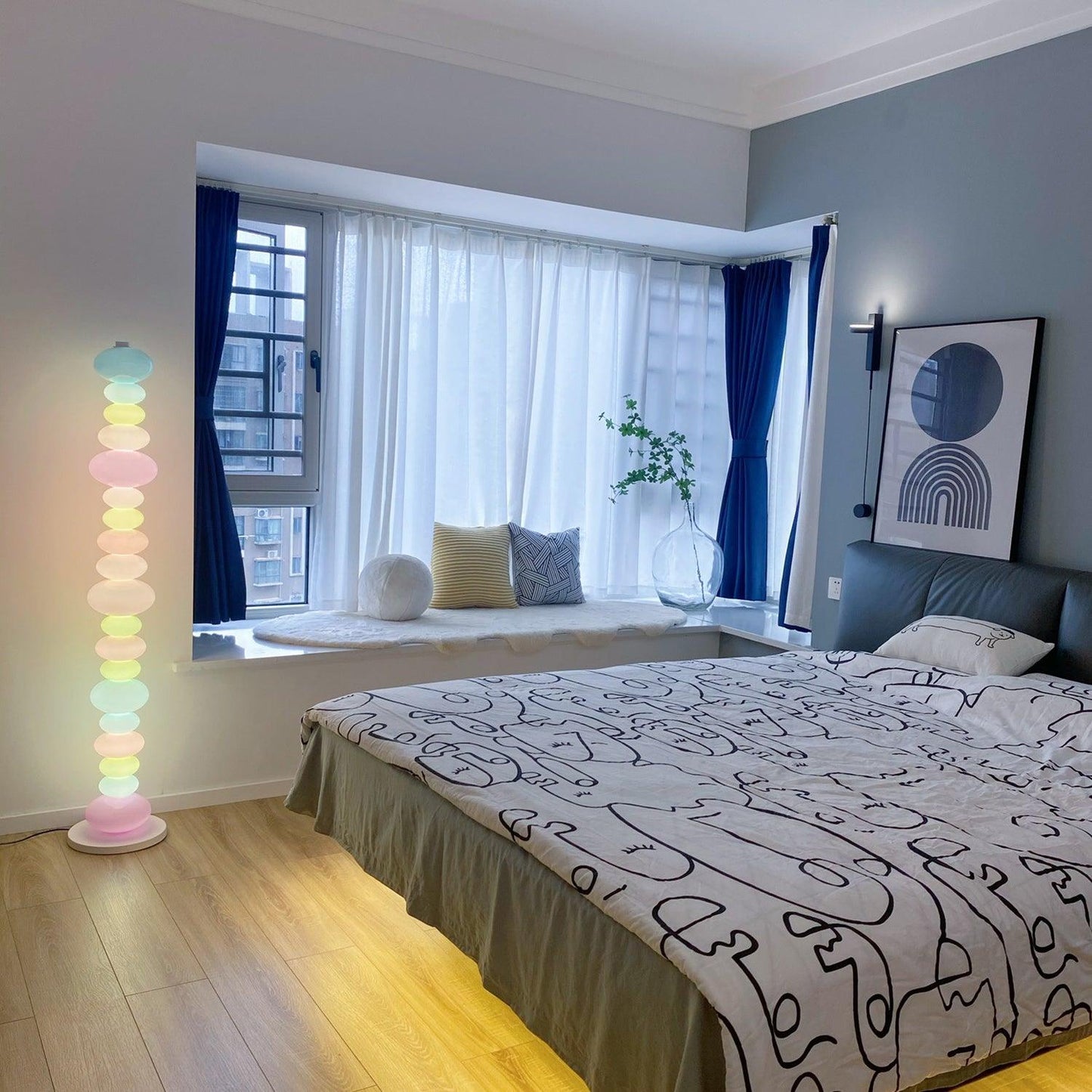 Candy Floor Lamp with Multicolor Glass and LED Light