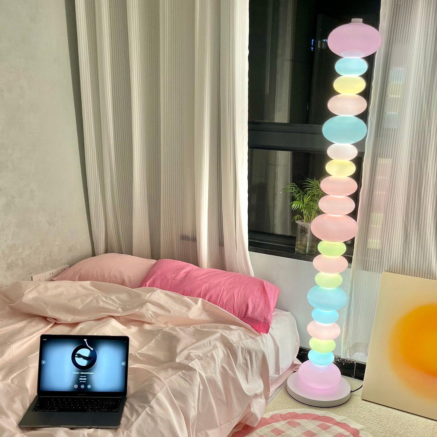 Candy Floor Lamp with Multicolor Glass and LED Light