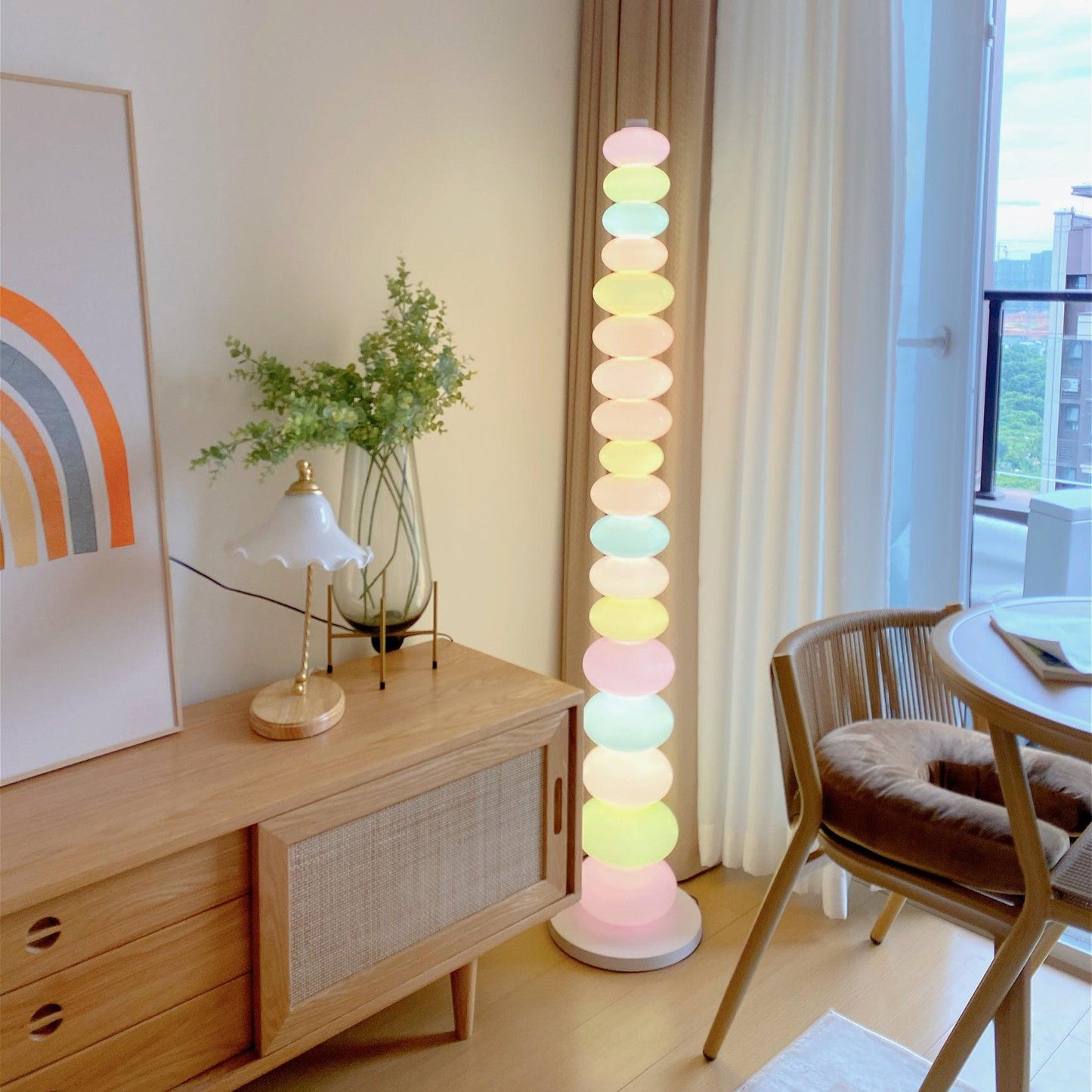 Candy Floor Lamp with Multicolor Glass and LED Light