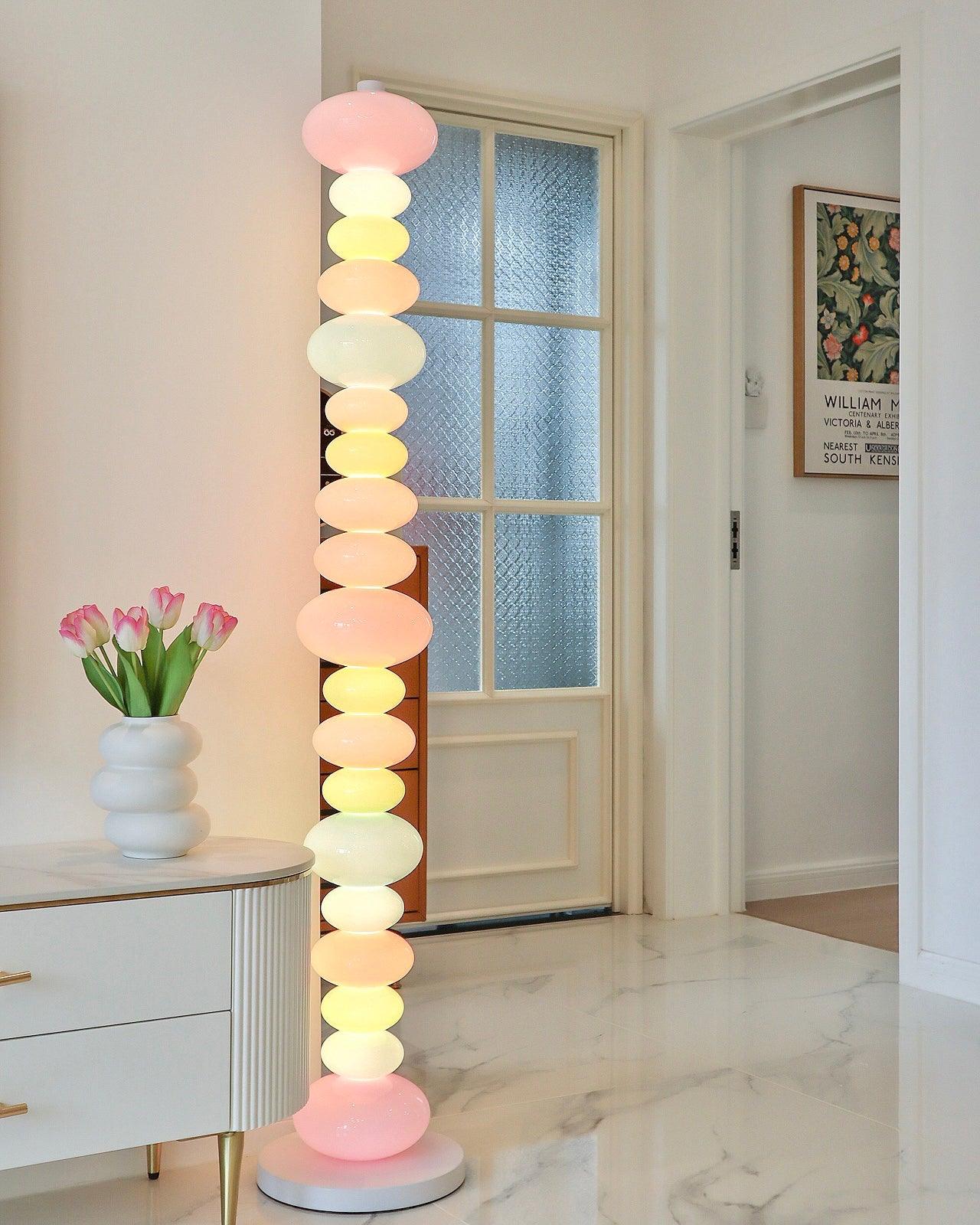Candy Floor Lamp with Multicolor Glass and LED Light