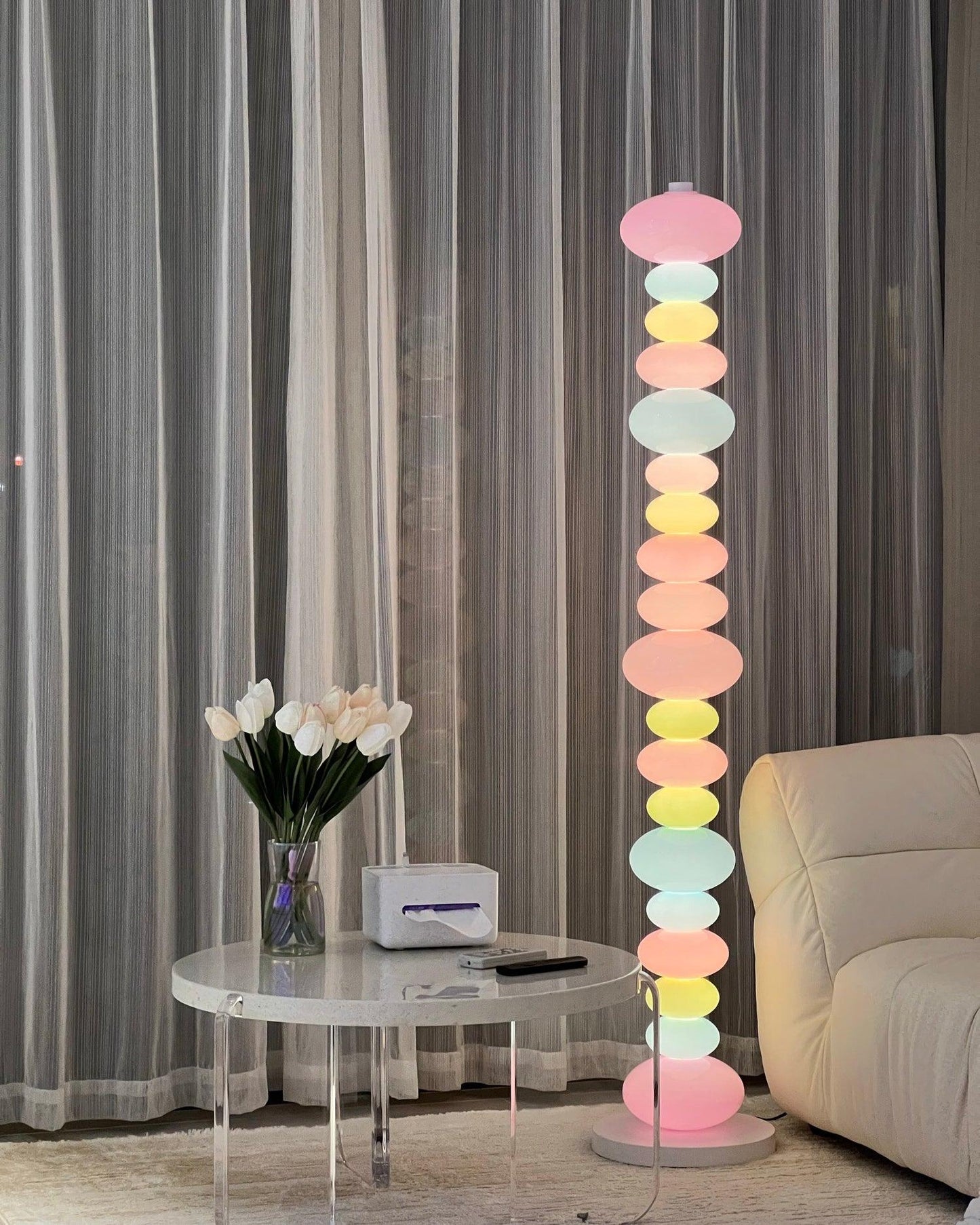 Candy Floor Lamp with Multicolor Glass and LED Light
