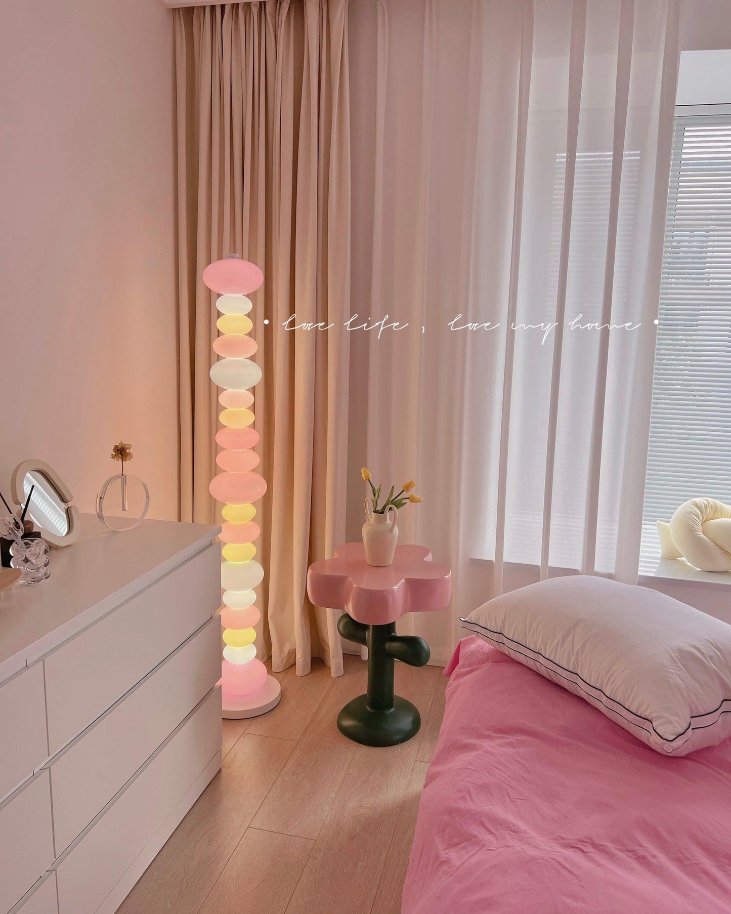 Candy Floor Lamp with Multicolor Glass and LED Light