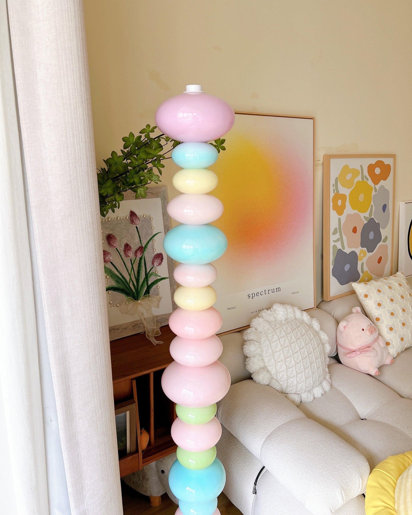 Candy Floor Lamp with Multicolor Glass and LED Light