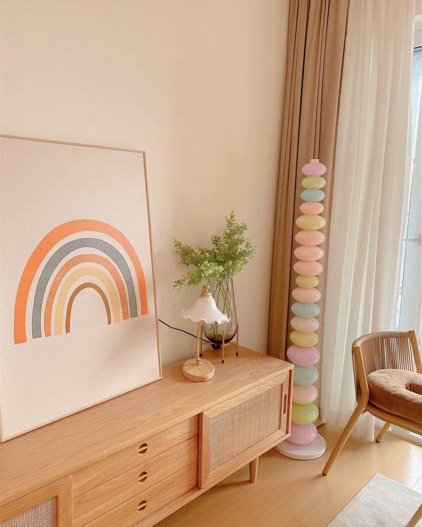 Candy Floor Lamp with Multicolor Glass and LED Light