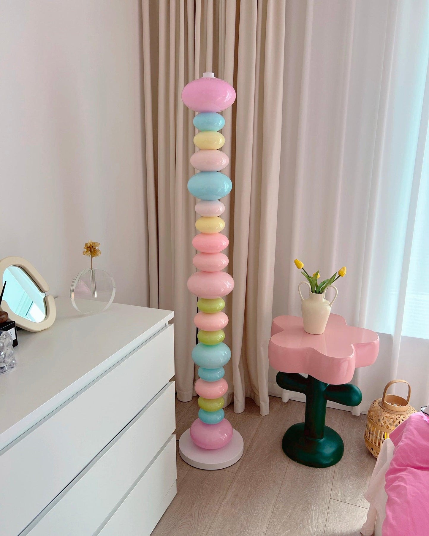 Candy Floor Lamp with Multicolor Glass and LED Light
