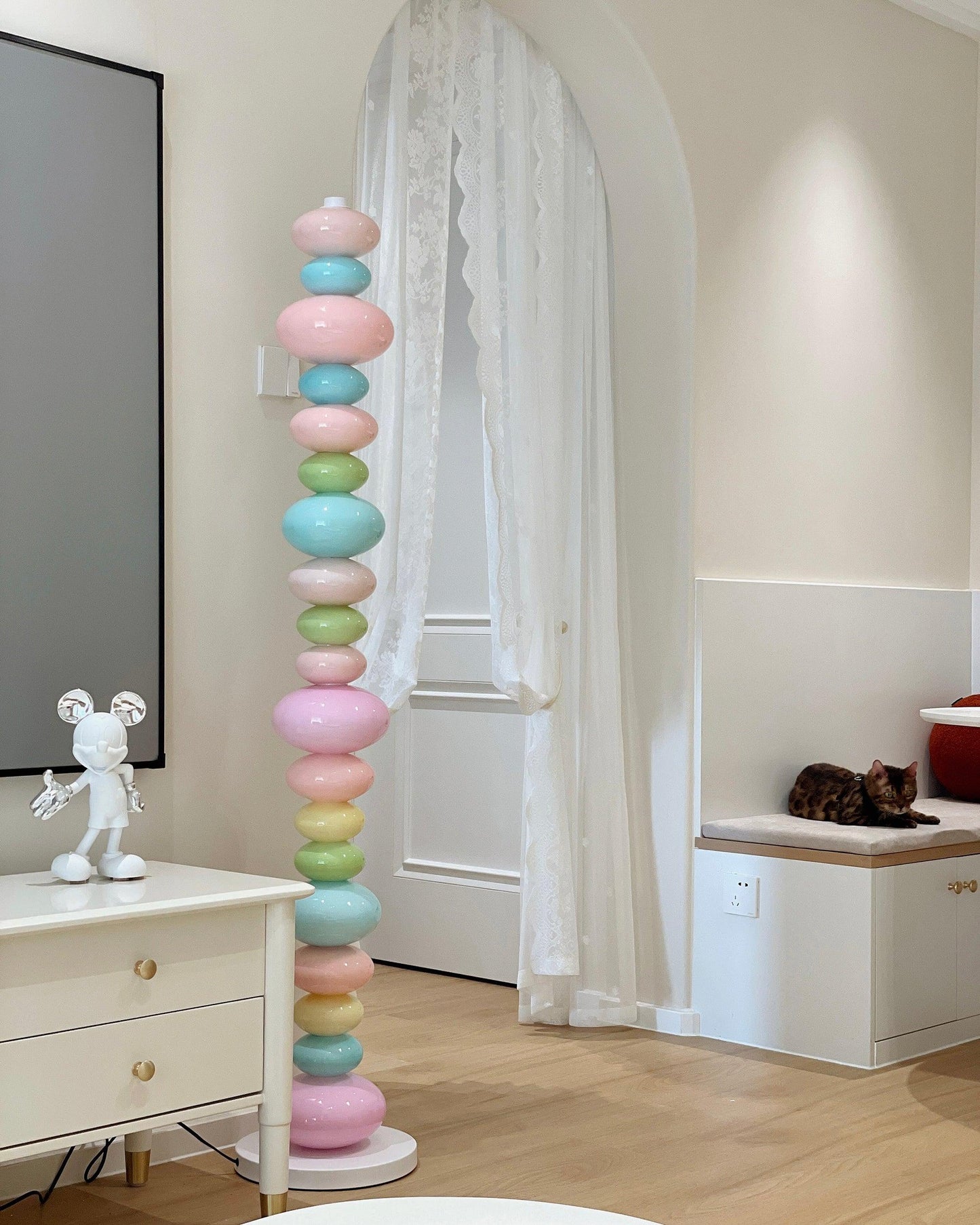 Candy Floor Lamp with Multicolor Glass and LED Light