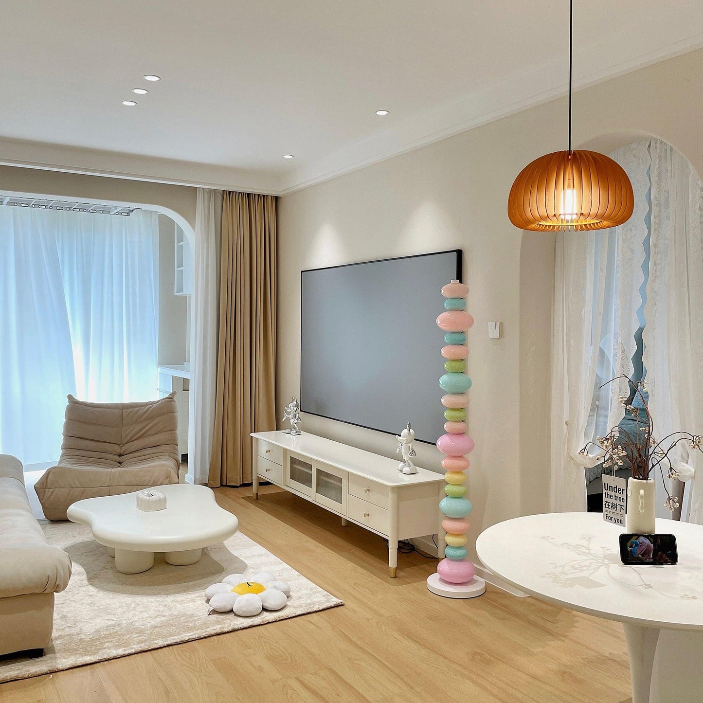 Candy Floor Lamp with Multicolor Glass and LED Light
