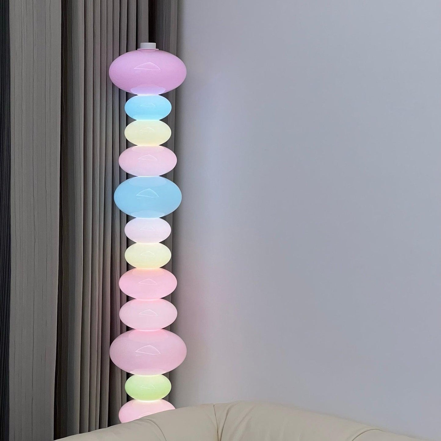 Candy Floor Lamp with Multicolor Glass and LED Light