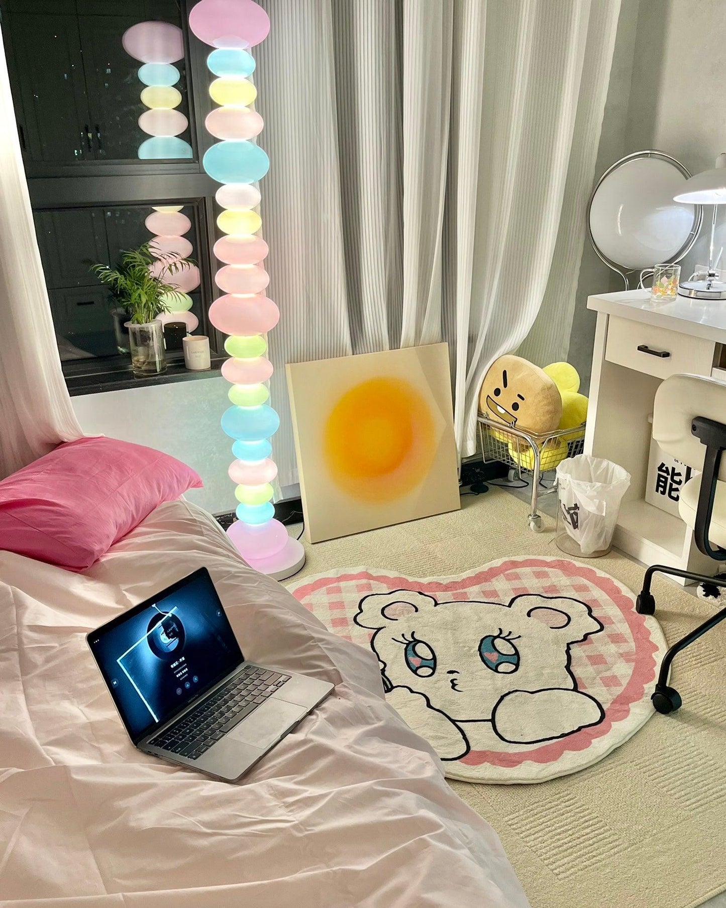 Candy Floor Lamp with Multicolor Glass and LED Light