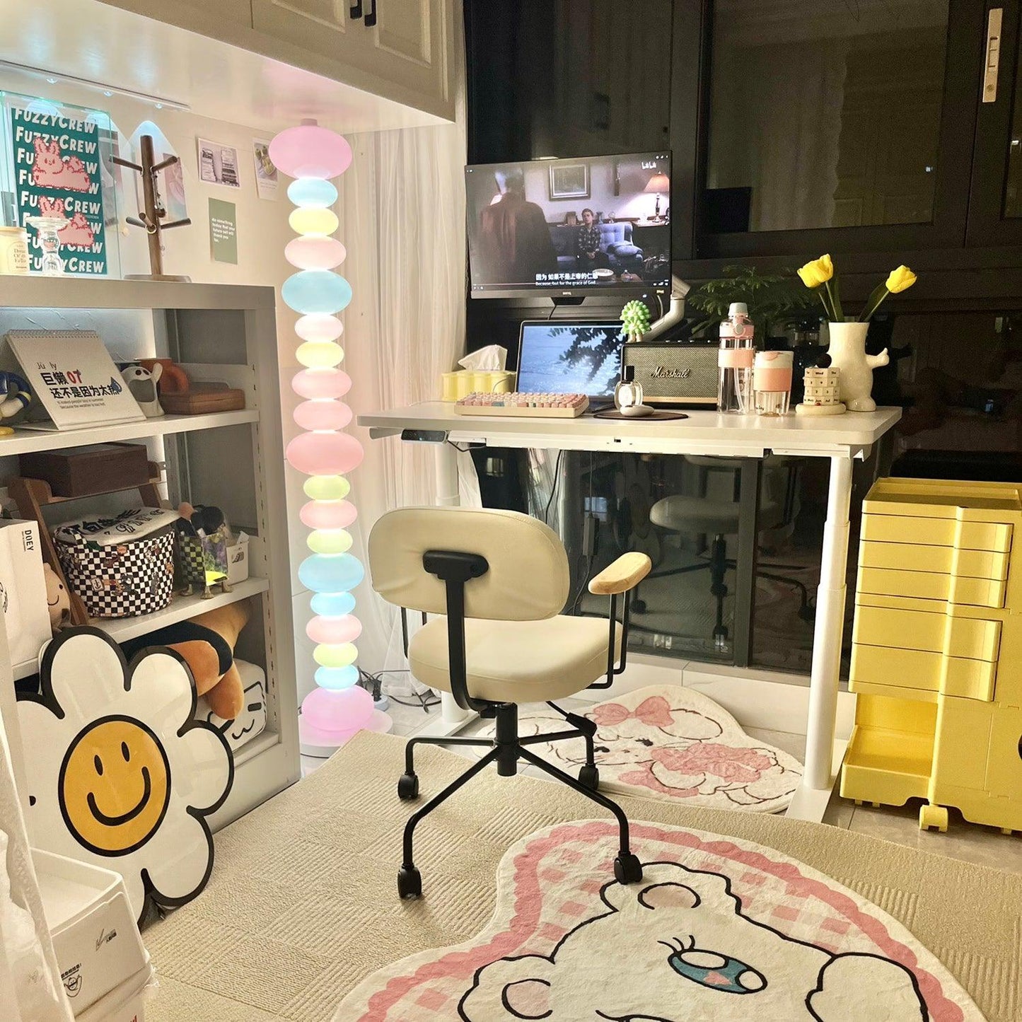 Candy Floor Lamp with Multicolor Glass and LED Light