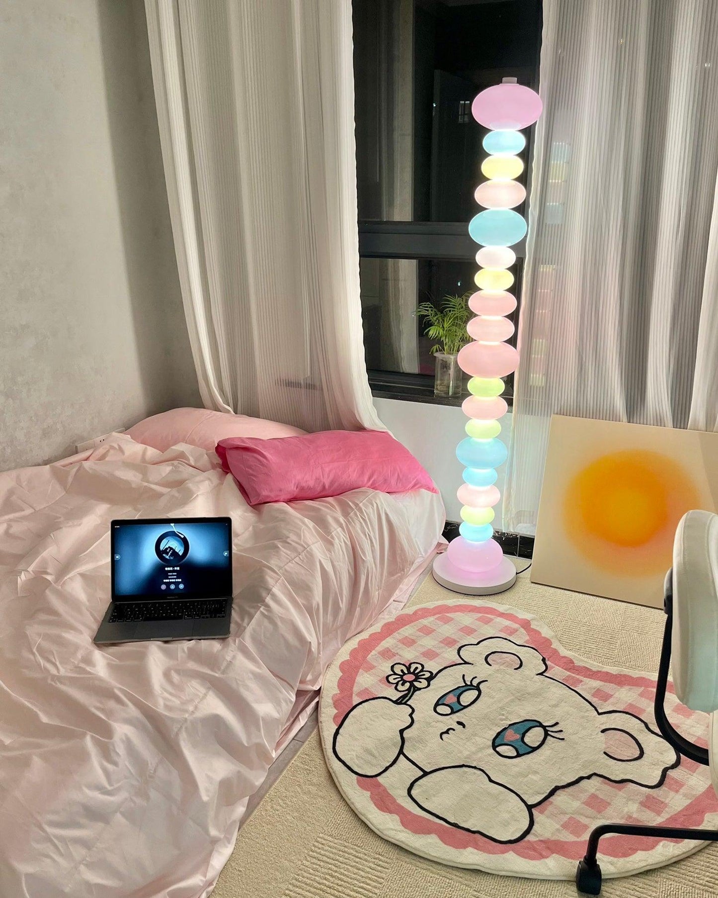 Candy Floor Lamp with Multicolor Glass and LED Light