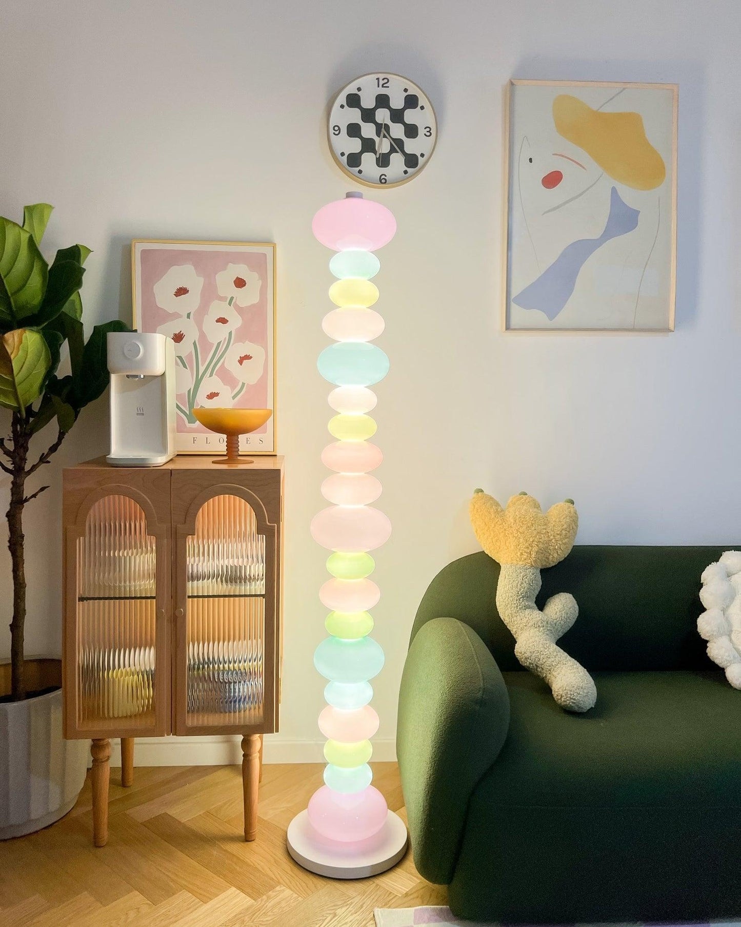 Candy Floor Lamp with Multicolor Glass and LED Light