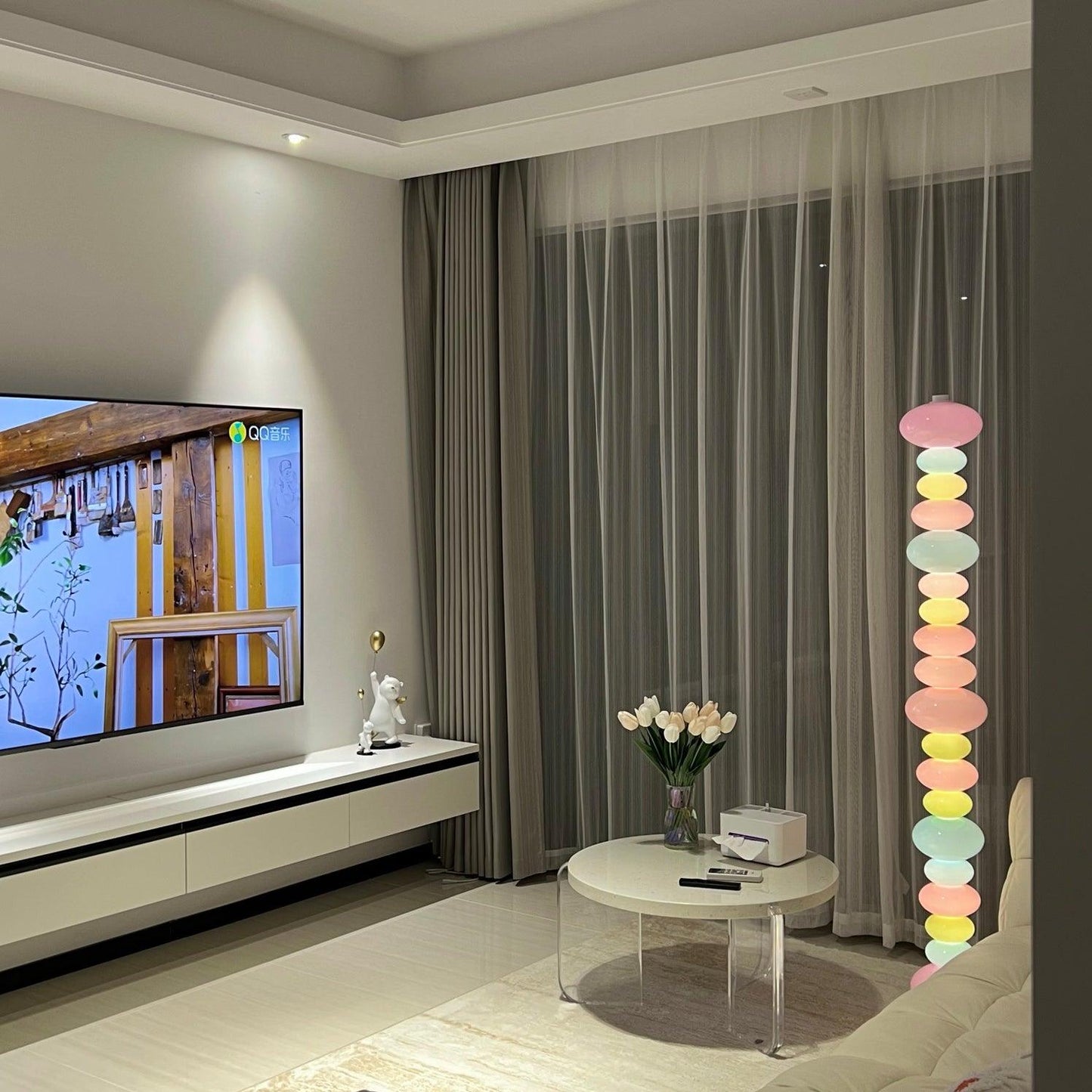 Candy Floor Lamp with Multicolor Glass and LED Light