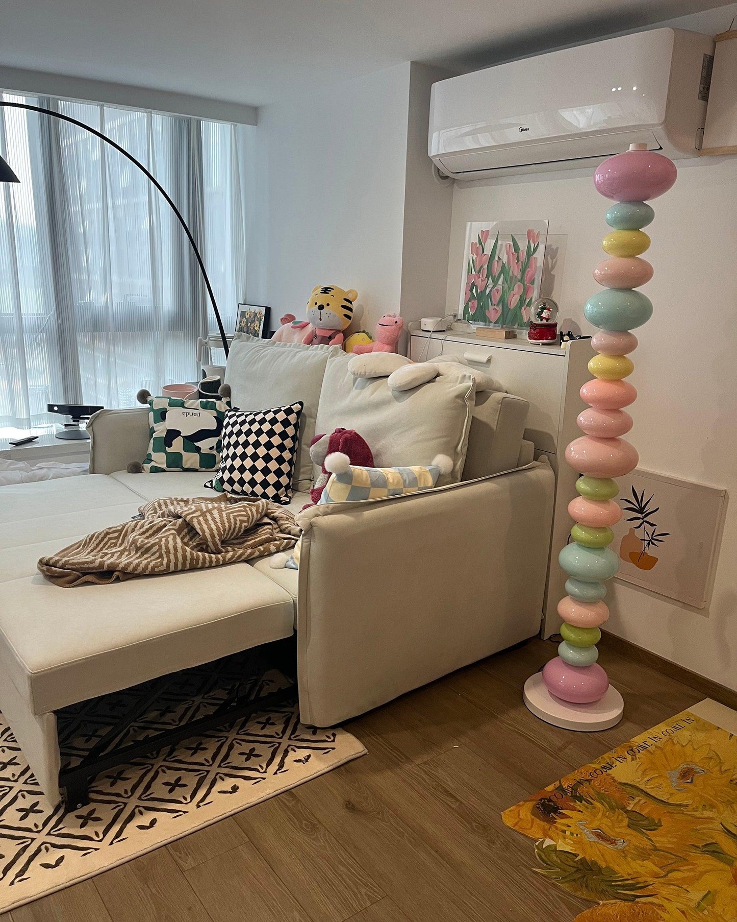 Candy Floor Lamp with Multicolor Glass and LED Light