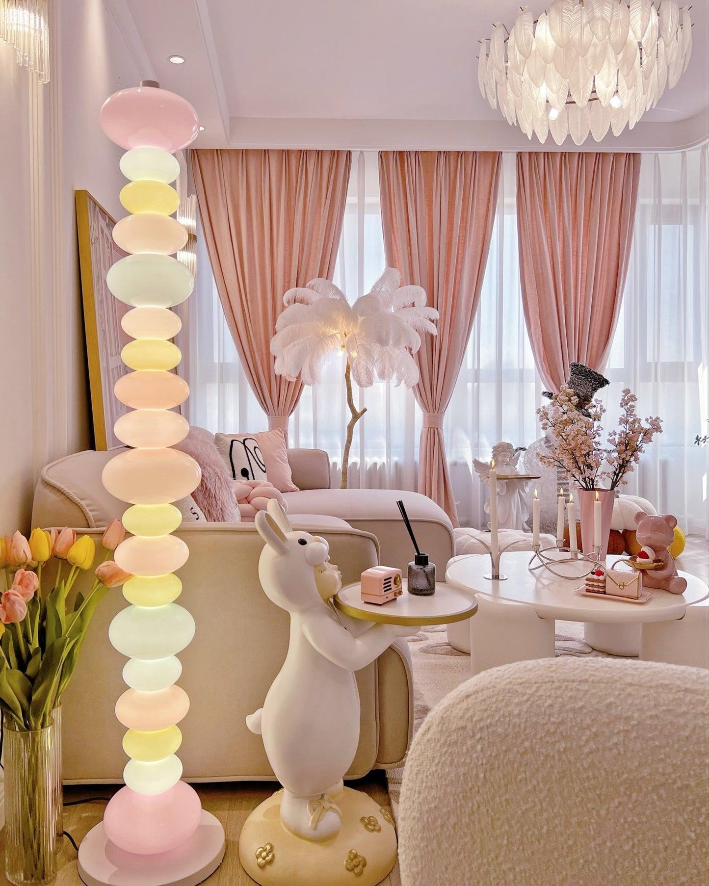 Candy Floor Lamp with Multicolor Glass and LED Light
