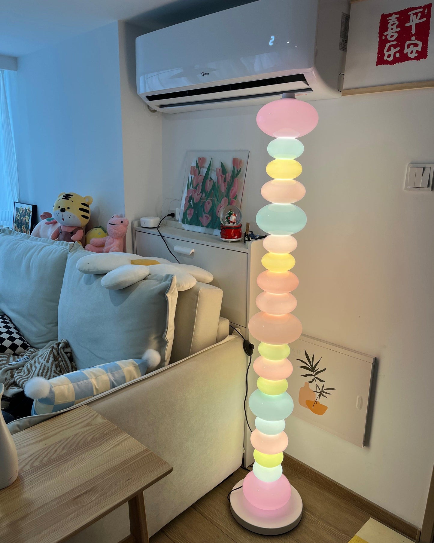 Candy Floor Lamp with Multicolor Glass and LED Light