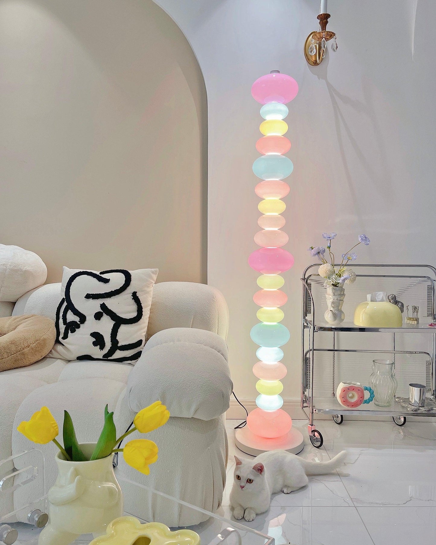 Candy Floor Lamp with Multicolor Glass and LED Light