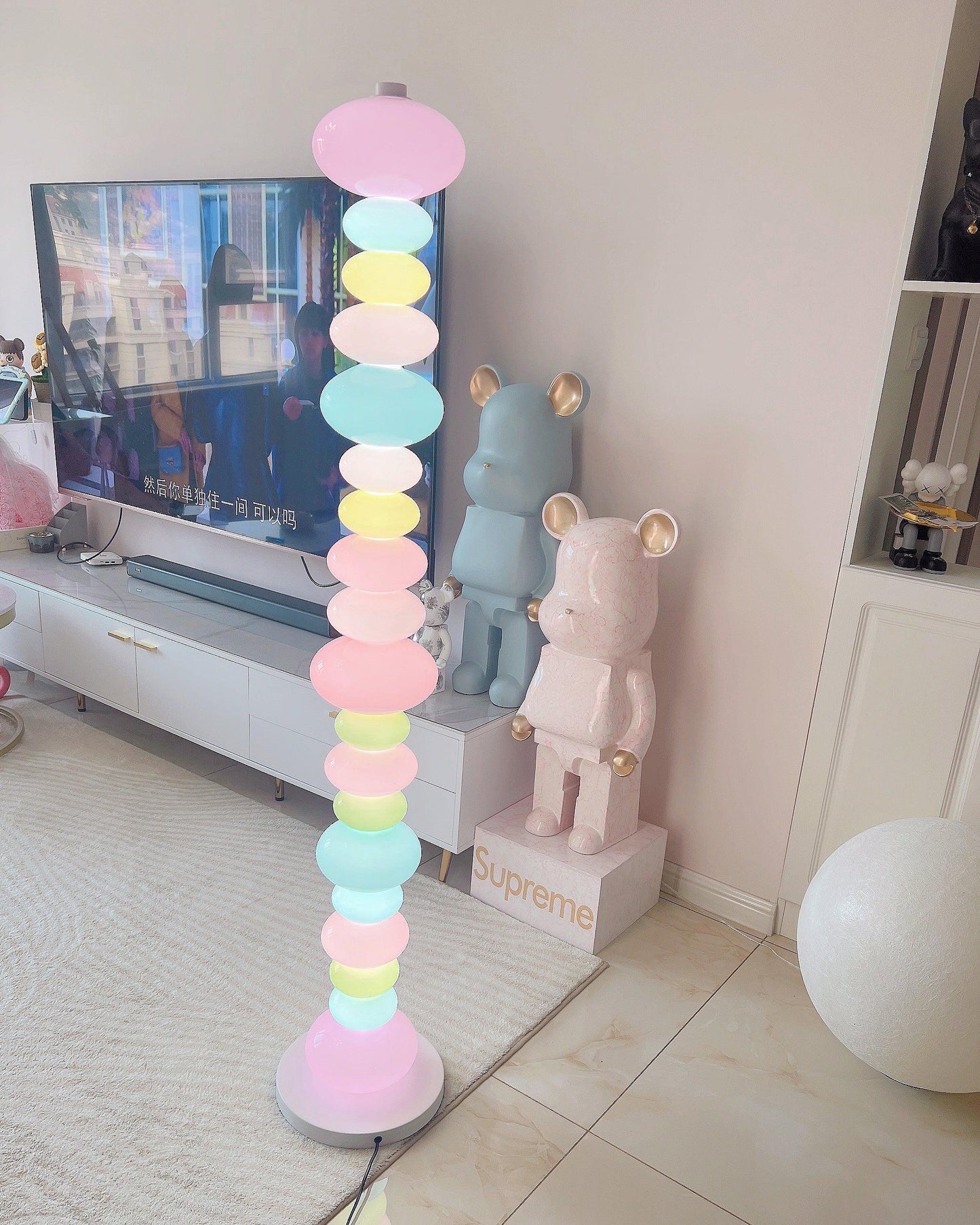 Candy Floor Lamp with Multicolor Glass and LED Light
