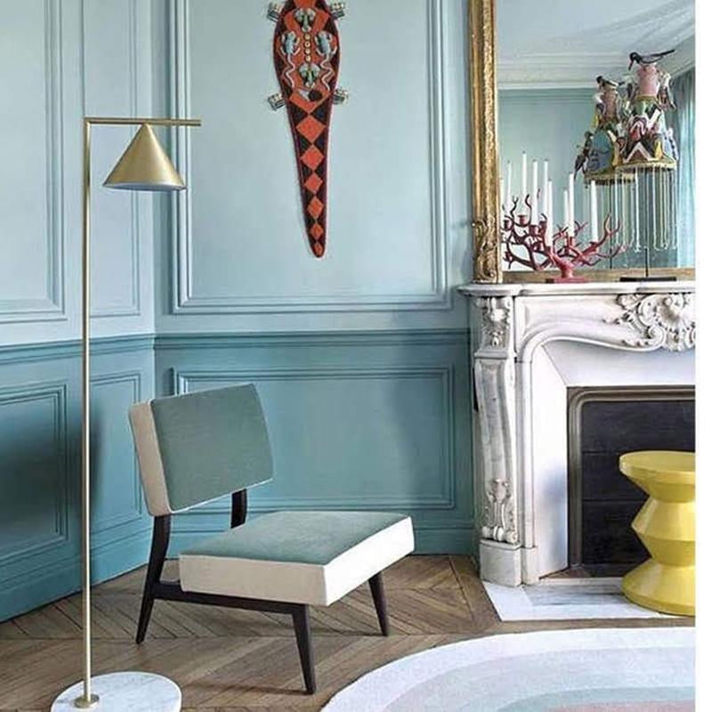 Captain Flint Floor Lamp with Marble Base and LED Light