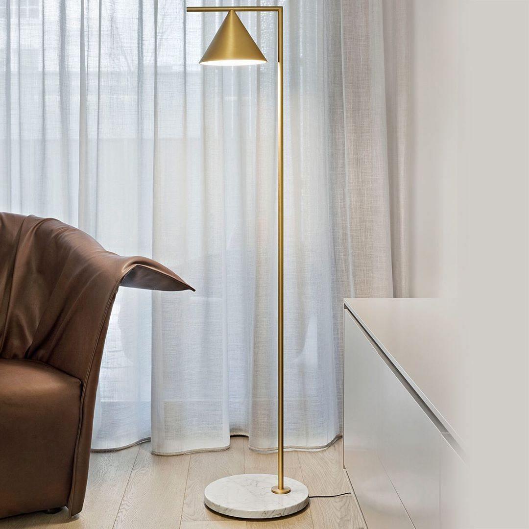 Captain Flint Floor Lamp with Marble Base and LED Light