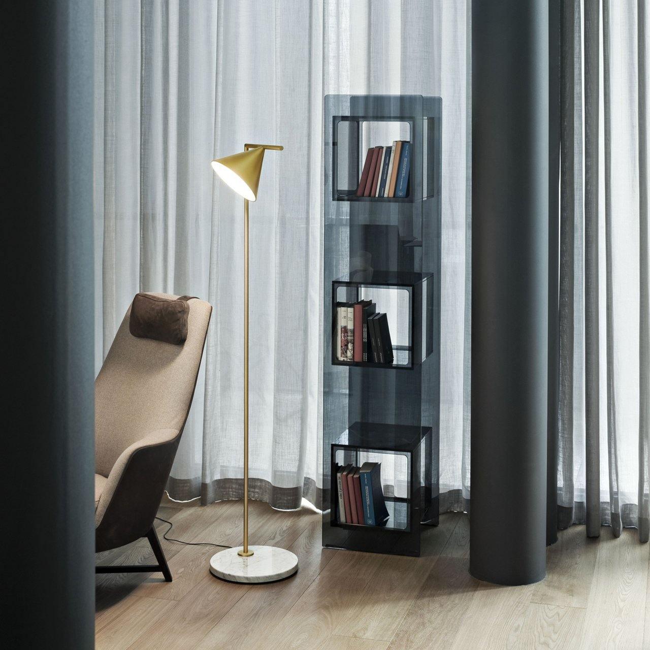 Captain Flint Floor Lamp with Marble Base and LED Light