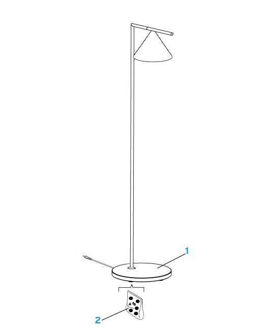 Captain Flint Floor Lamp with Marble Base and LED Light