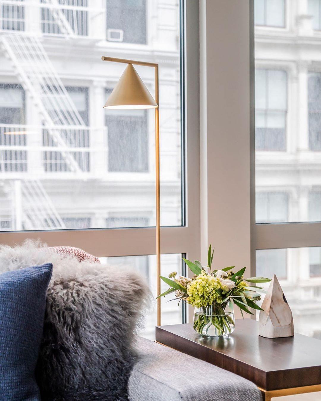 Captain Flint Floor Lamp with Marble Base and LED Light