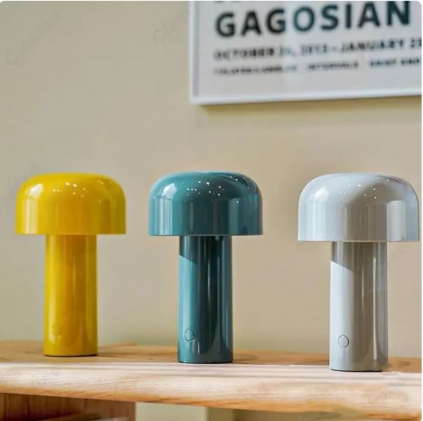 Italian Inspired Mushroom Cordless Table Lamp – Sleek & Modern LED Lighting