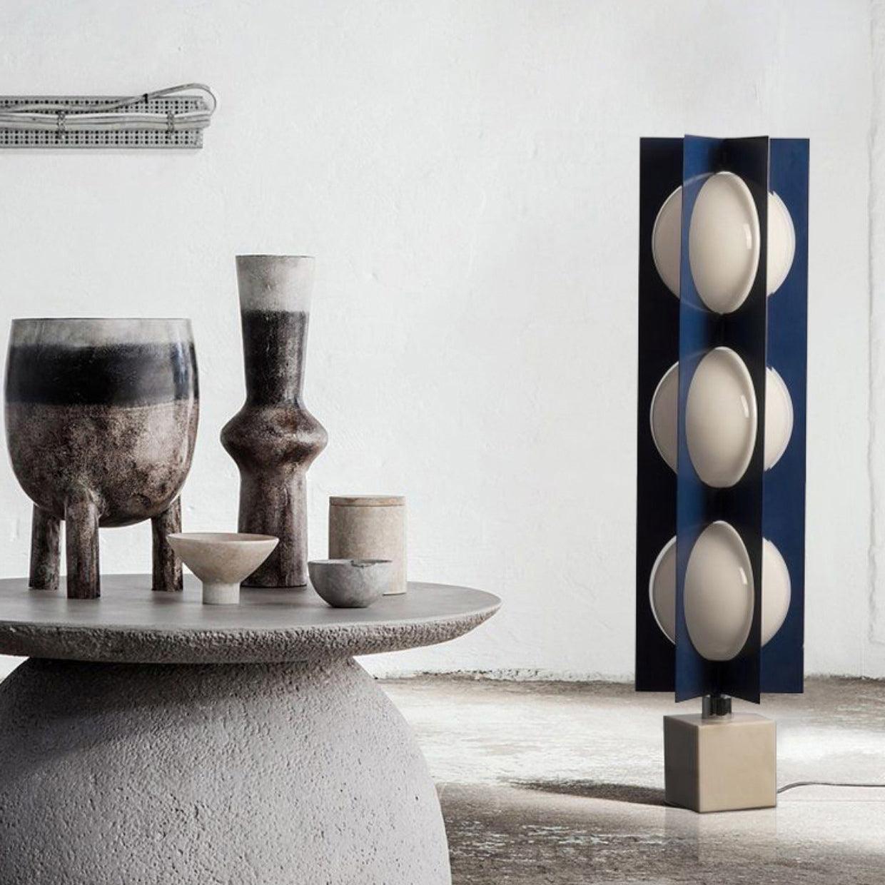 Blue Kleos Floor Lamp - Modern LED Lighting, Navy Design