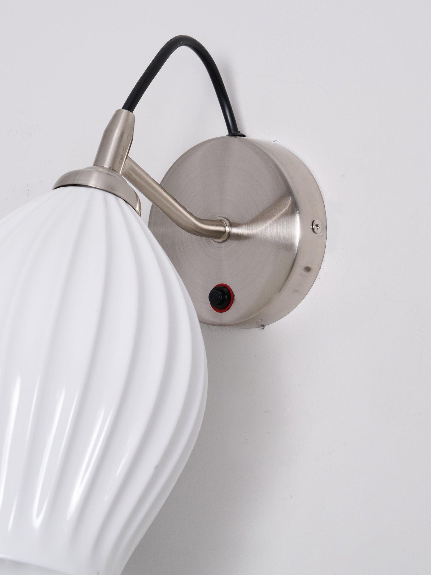 Ceramic Ribbed Wall Light - Handmade Bone China Shade