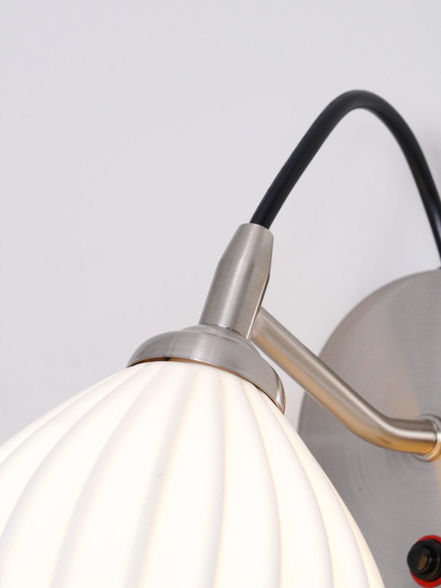 Ceramic Ribbed Wall Light - Handmade Bone China Shade