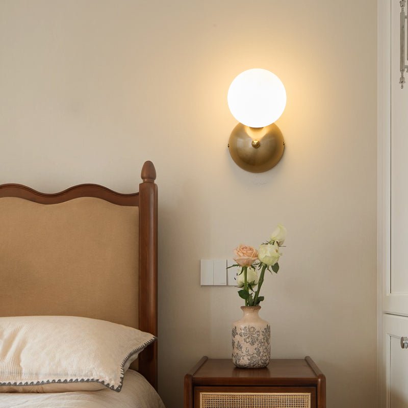 Ceres Wall Lamp Gold LED Indoor Light with Glass Shade